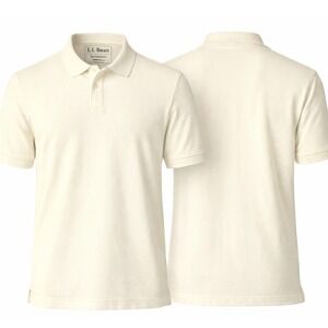 LL Bean-Traditional Fit, Cream, Casual, Preppy, Short Sleeve, Polo, Shirt. Sz-XL